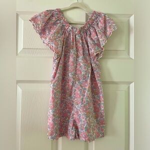 Girls Romper Shorts Floral Outfit